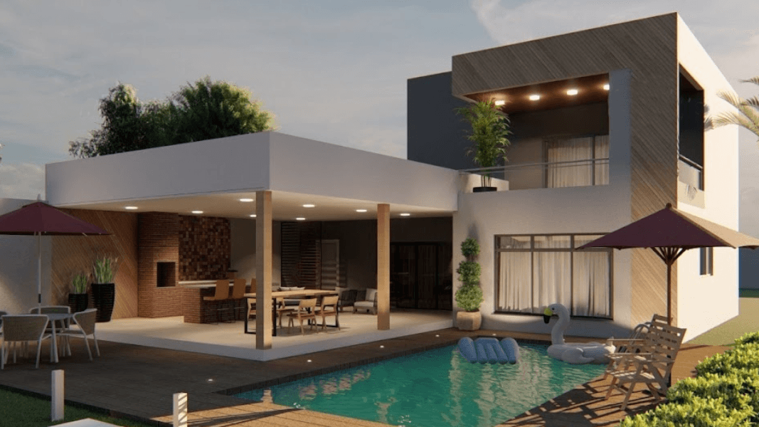 Obra moderna em construção